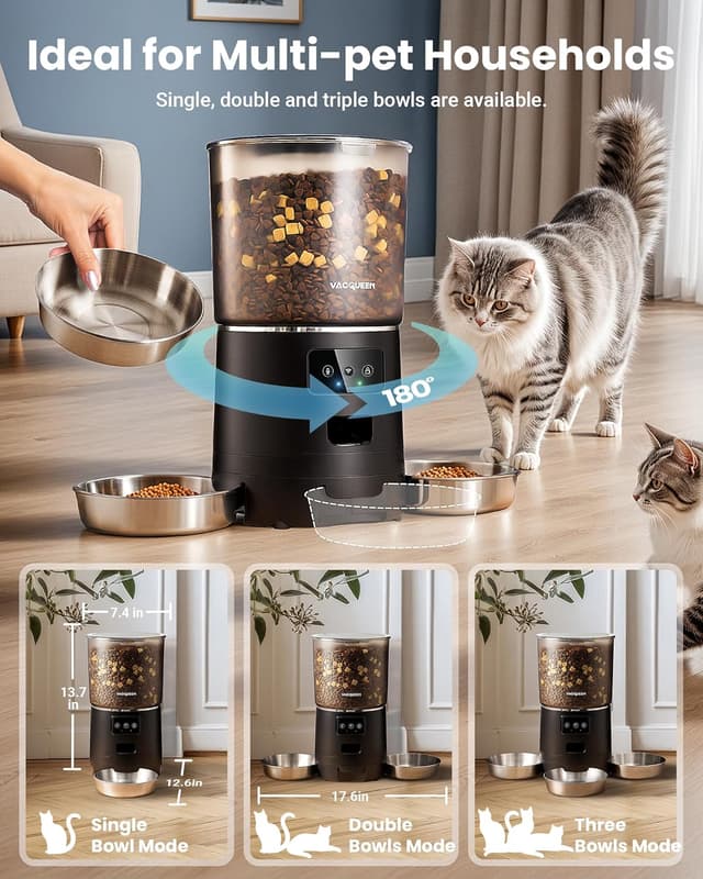 Thumbnail 1 de Automatic Cat Feeder 6L for 3 Cats 🐱