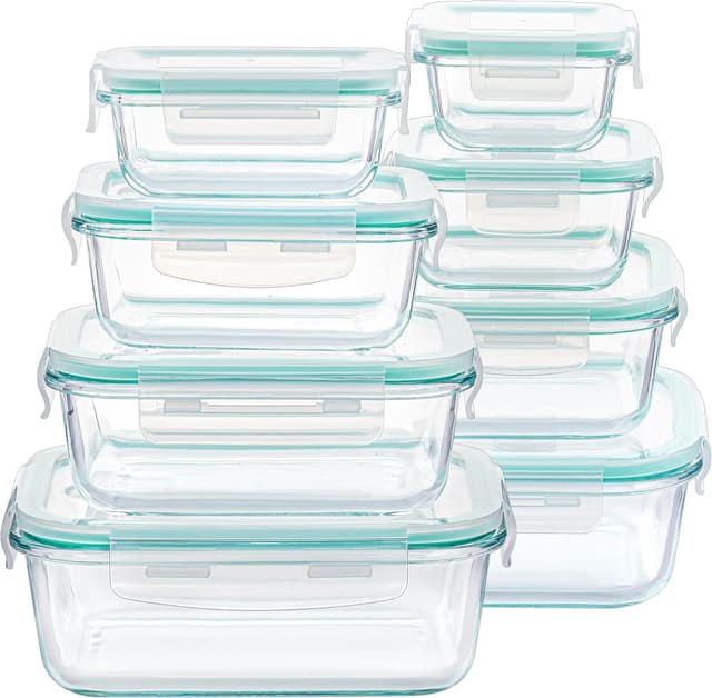 Detalle de Vtopmart 8-Pack Glass Food Storage Containers