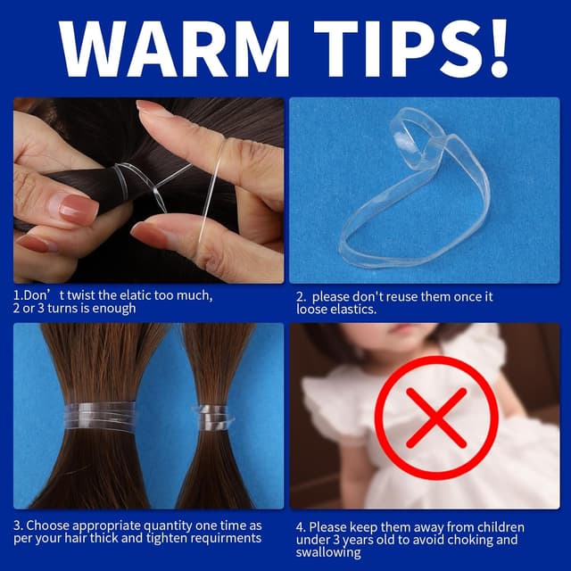 Thumbnail 6 de Teenitor 2000pcs Clear Mini Hair Bands 🎀