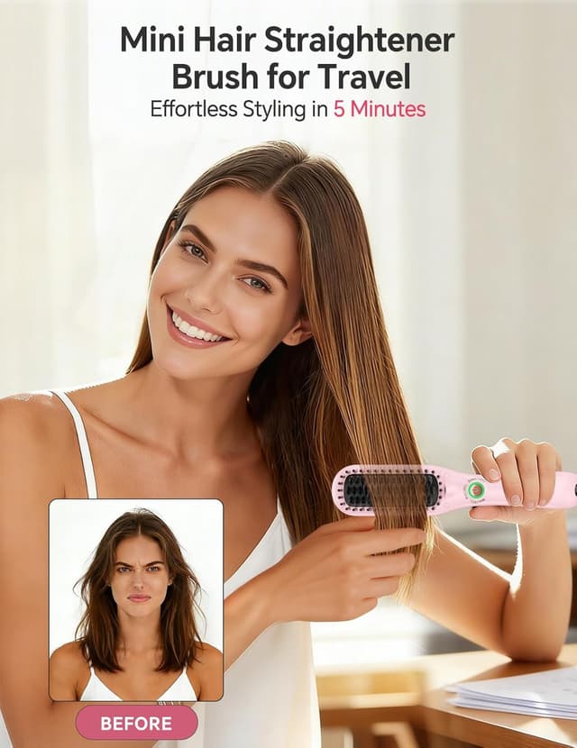 Detalle 2 de LANDOT Mini Hair Straightening Brush 220°C