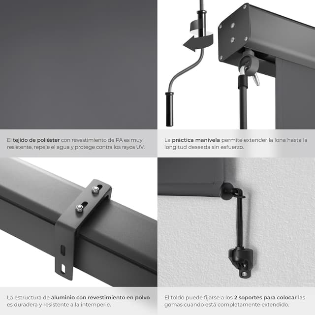 Thumbnail 4 de tectake toldo vertical exterior 160 x 250 cm