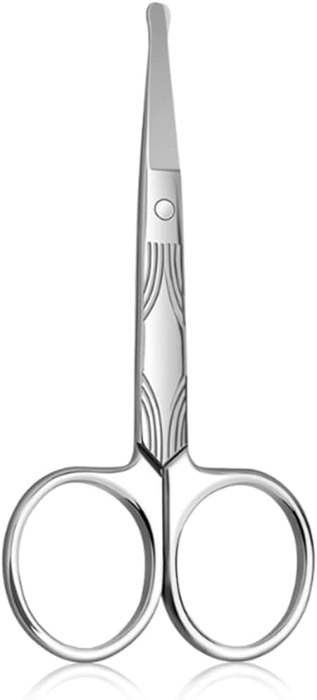Detalle de MIETONG stainless steel nose hair scissors with curved safety blades