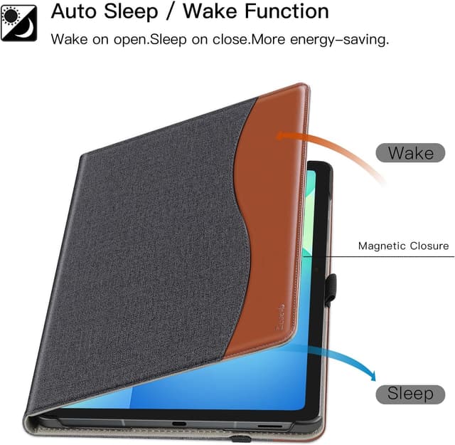 Detalle de ZtotopCases Schutzhülle mit Multi-Winkel-Ständer für Samsung Galaxy Tab S10 Lite / S10 FE (2025) & S9 FE / S9 / S8 / S7 (11"), Denim Schwarz