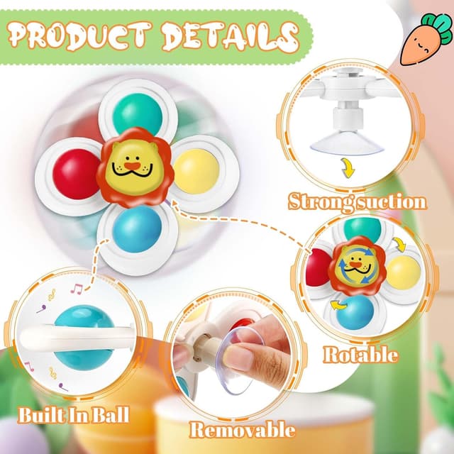 Thumbnail 2 de Tapvai 3 Pcs Gioco Seggiolone Ventosa