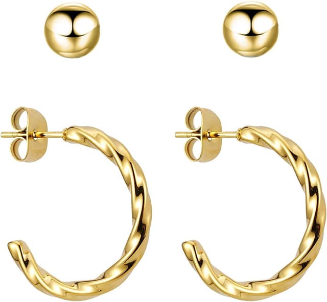 Imagen de BONNYBIRD Orecchini Acciaio Chirurgico Donna oro rosa en OfertitasTOP