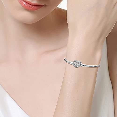 Detalle de XWN Pulsera de mujer en plata 925 con motivo de serpiente y compatible con charms