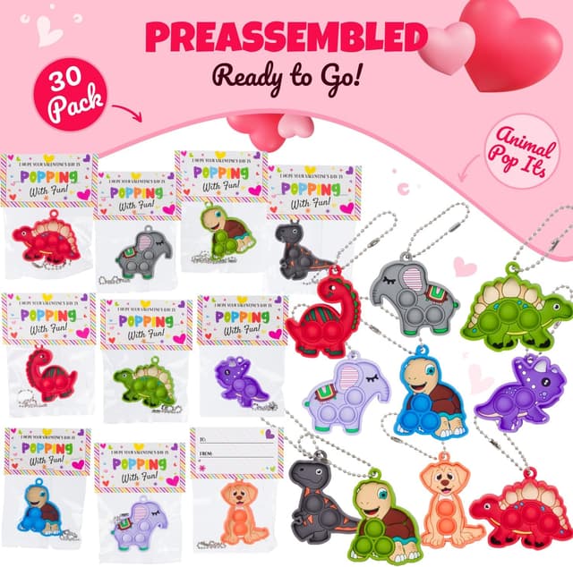 Detalle 2 de Funeta 30 Pack Animal Pop Its for Kids