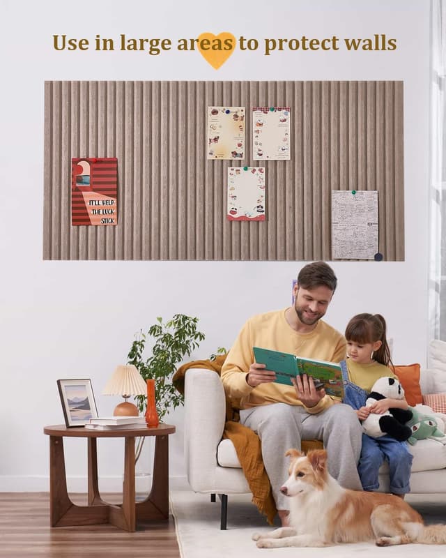 Detalle de rokeblau 60x40cm Large Bulletin Board Felt Pin Board (Dark Camel) – Foldable Vision Board with Self-Adhesive Tape