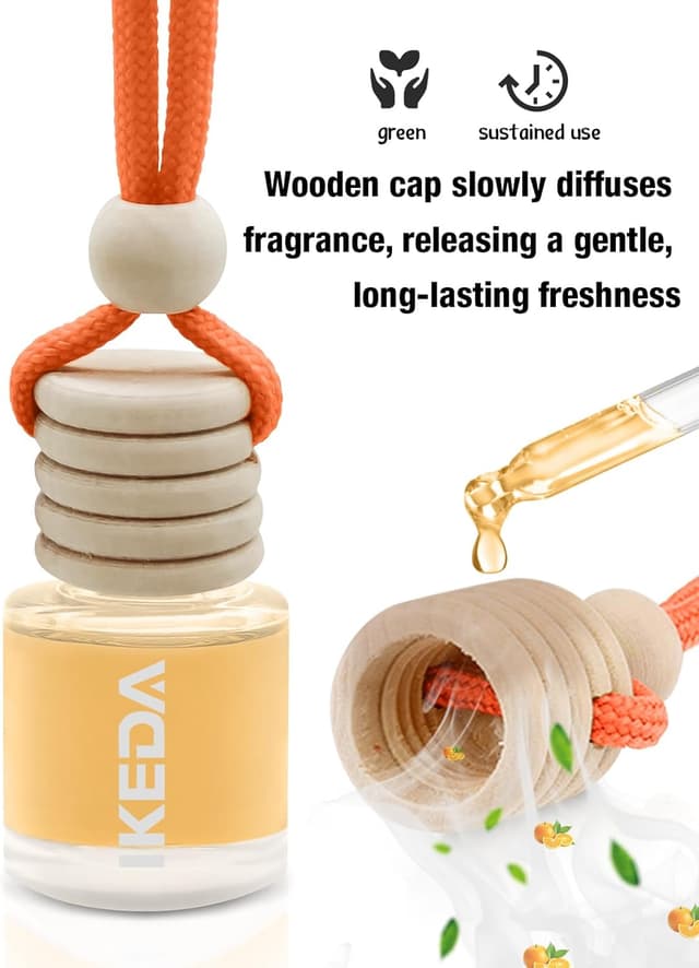 Detalle 2 de ikeda candle Ikeda Autoduft Duftbaum für Auto & Zuhause (Orange-new), 10 ml