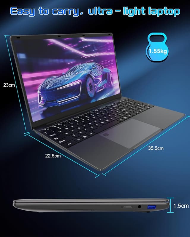 Detalle 2 de LEEDOW 15.6-inch laptop with Celeron N5095, 16GB RAM and 512GB SSD, touch ID