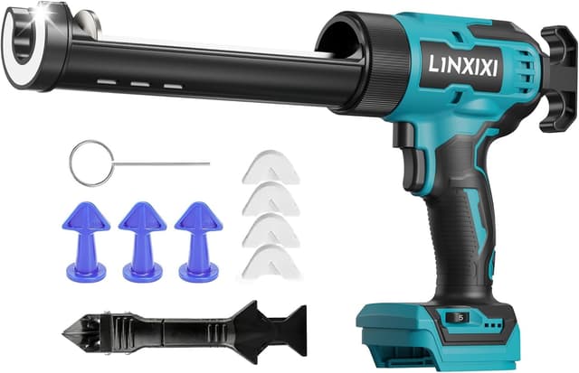 Detalle de Akku Kartuschenpresse kompatibel mit Makita 18V (inkl. LED, regelbare Geschwindigkeit, Anti-Tropf)