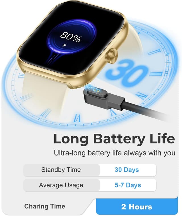 Detalle de Smart Watch for Men & Women (Answer/Make Calls) – 1.83" HD Fitness Watch in Champagne Gold