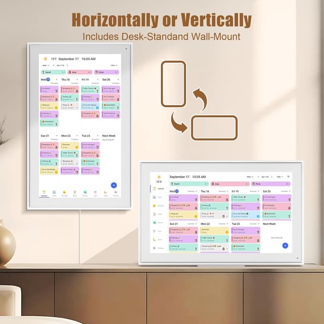 Thumbnail 6 de Smart Digital Calendar 21.5-Inch WiFi Touchscreen Wall & Desk Planner with Shared Chore Chart
