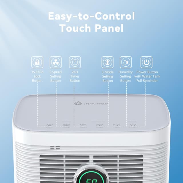 Thumbnail 4 de Innvitop Deumidificatore casa 16L/24h con display e timer