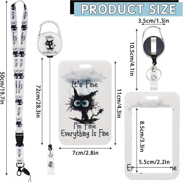 Detalle 2 de ID Badge Holder with Detachable Lanyard & Retractable Badge Reel (with Cat Neck Lanyard)