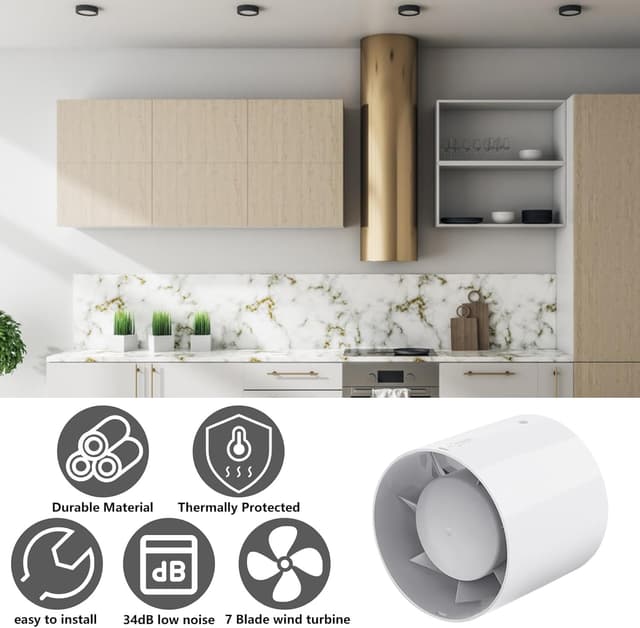 Detalle de Milduall Ventilateur de gaine 100 mm