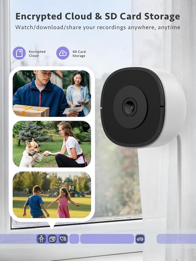 Thumbnail 6 de FAMVIVA 2K No-Drill Window Security Camera with 18° Tilt Mount, Dual-Band WiFi & AI Human Detection
