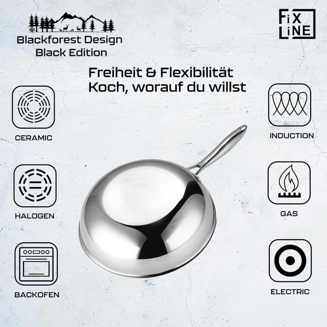 Thumbnail 4 de FIXLINE BLACK FOREST Wokpfanne 28cm