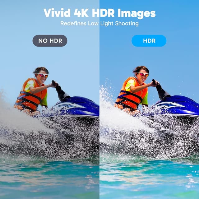 Detalle de AKASO Brave 8 Lite waterproof action camera for 4K60 video, 20MP photos and dual screens