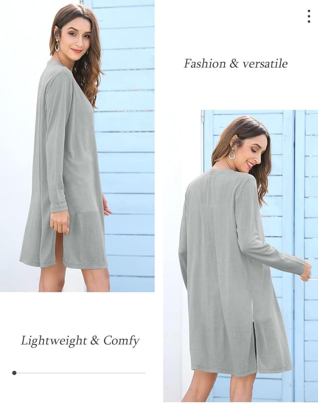 Detalle de MessBebe Damen Langcardigan „Sommer“ – dünne Strickjacke offen mit langen Ärmeln