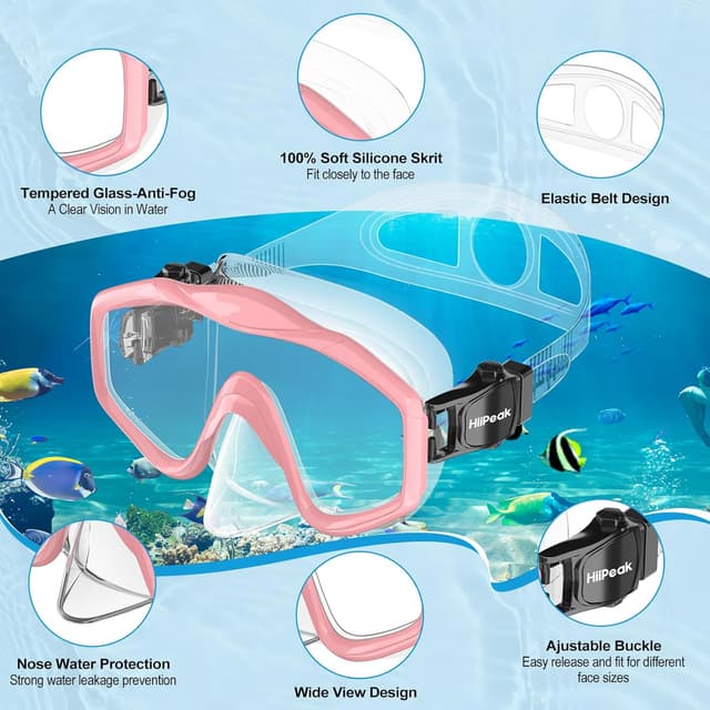 Detalle de HiiPeak Kids Snorkel Set for 4–16