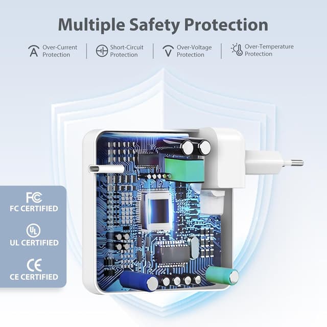 Detalle 2 de 96W USB-C Ladegerät für MacBook – Schnellladen mit 2m USB-C Ladekabel, kompatibel für MacBook Pro/Air, iPad & USB-C Geräte