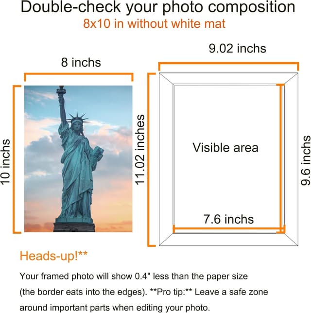 Detalle de SESEAT 8x10 Picture Frame (Brown), Set of 6 for 5x7 With Mat or 8x10 Without Mat