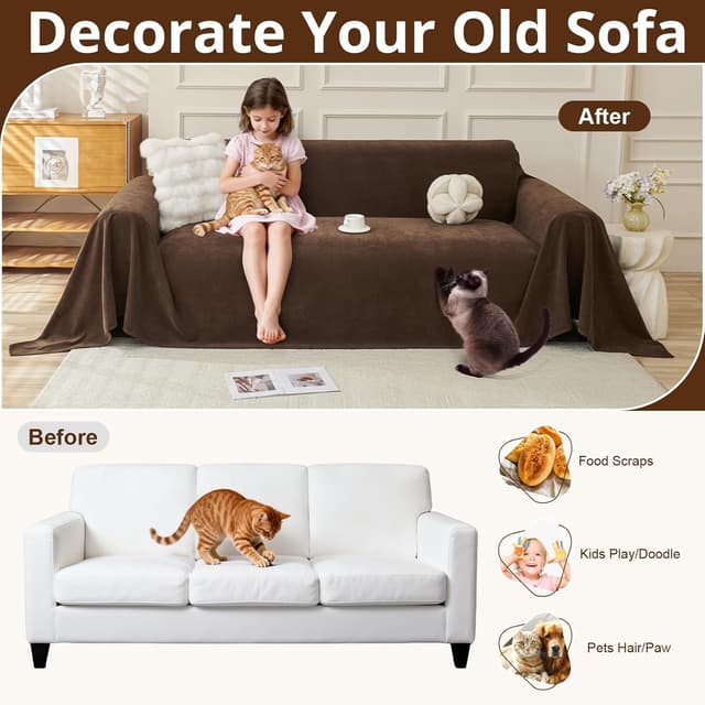 Detalle 2 de Royhom Telo Copridivano 180x300 Marrone