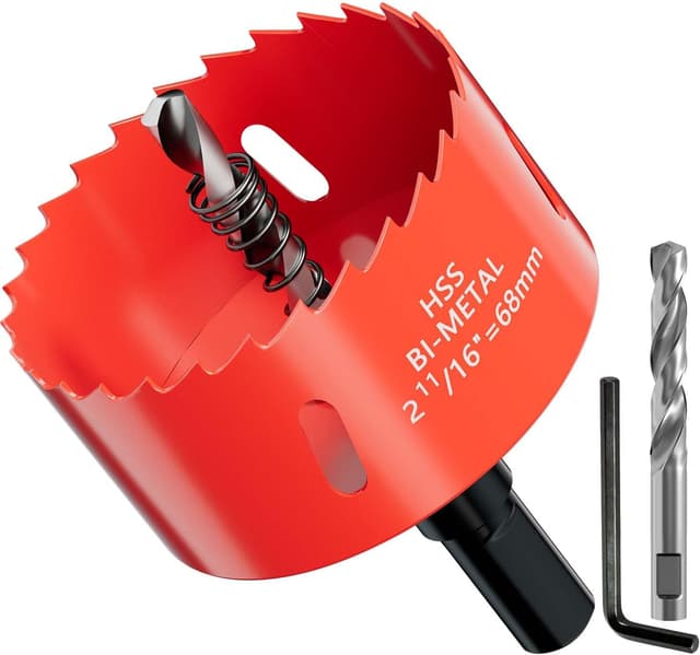 Detalle de GARHWAL Bi-Metall-Lochsäge 68 mm – Bohrkrone für Hohlwanddose, LED-Spot & Steckdose