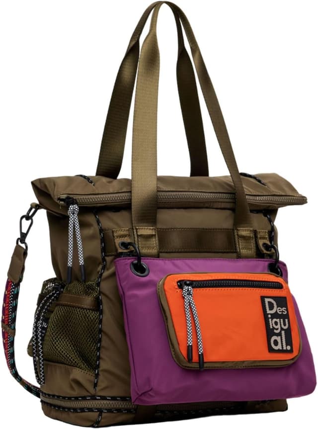 Detalle 2 de Desigual Zaino da donna in nylon Big verde (29 x 34 x 17 cm)