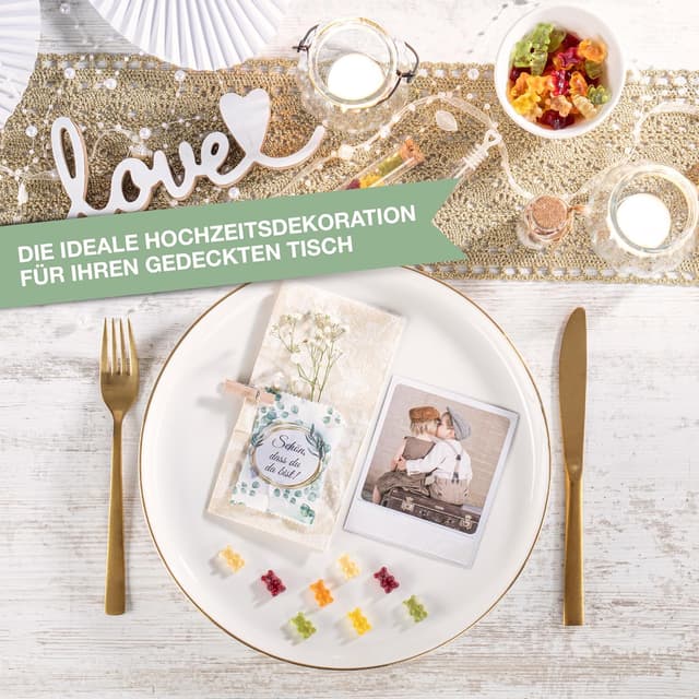 Detalle de FOOD crew Fruchtgummibären „Schön, dass du da bist“ im Tütchen-Set (25 x 10 g) – Mitgebsel für Hochzeit, Taufe & Co.