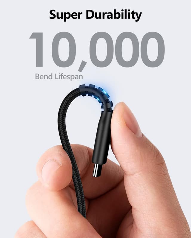 Detalle 2 de SUNGUY USB-C Kabel (2er-Set, 30 cm) USB-C auf USB-C mit bis zu 60 W Schnellladen und Datenübertragung bis 480 Mbit/s