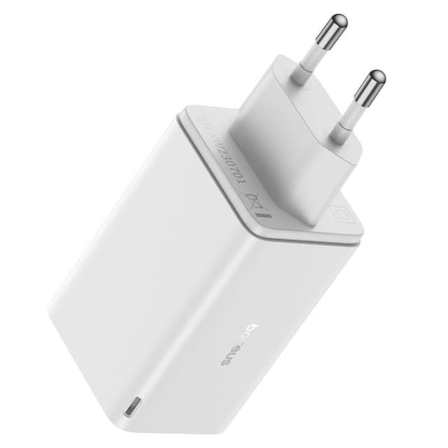 Detalle 2 de Baseus GaN6 Pro 65W cargador de pared USB-C/USB-A blanco 🔌