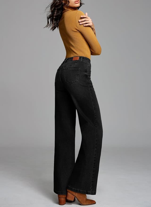 Thumbnail 4 de Sidefeel Women's Wide Leg Jeans high waisted