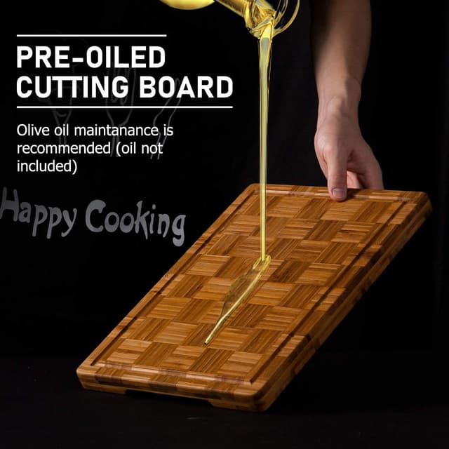 Thumbnail 5 de Kikcoin Extra Large Bamboo Cutting Boards Set of 3 ⚖