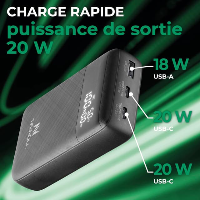 Detalle 2 de TEKNOLL Power Bank 10000mAh USB-C PD 20W