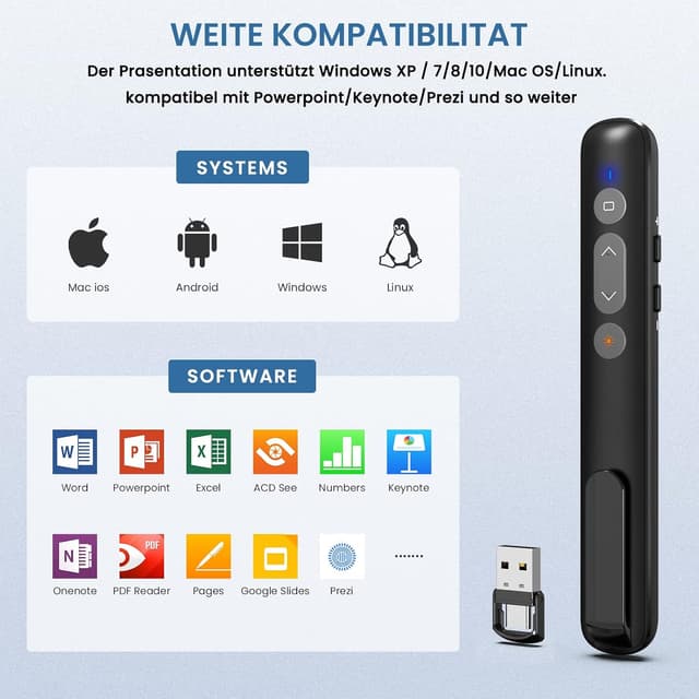 Detalle 2 de Presenter Laserpointer 2 in 1 mit 30 m