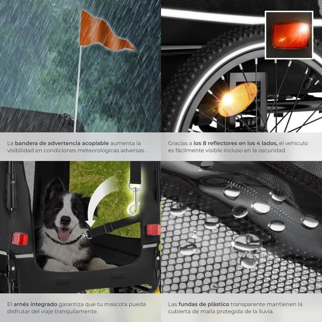 Thumbnail 4 de tectake Remolque Bicicleta Perros 240L