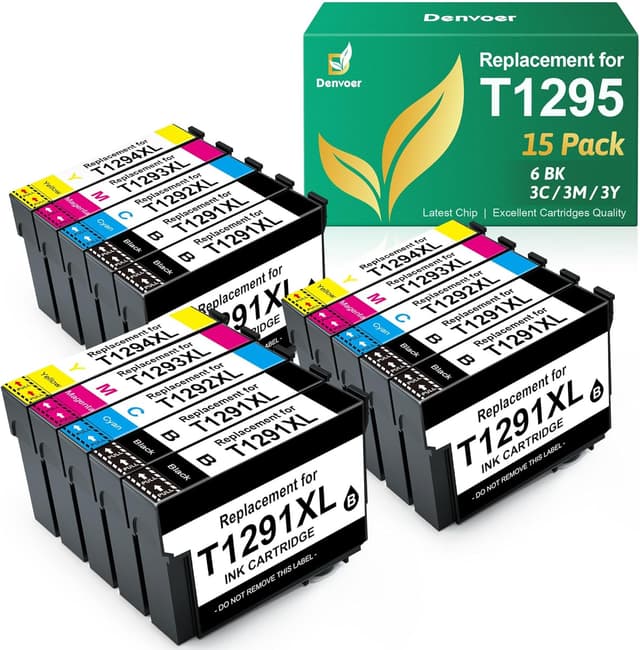 Detalle de Denvoer multipack compatibile T1295 (15 cartucce) per Epson: per SX235W, SX420W, SX525WD, Office BX305F e WorkForce WF-3520DWF