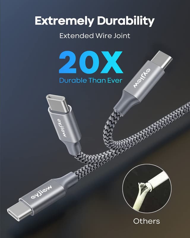 Detalle 2 de eyjiew USB C charger cable 0.5m 2 pack
