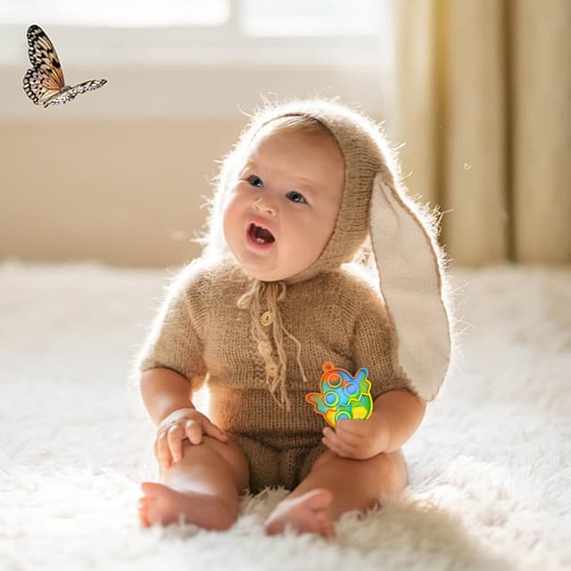 Detalle de Easter Pop Fidget Toys Bulk (24 pcs) — Silicone Easter Mini Pop Keychain Stuffers