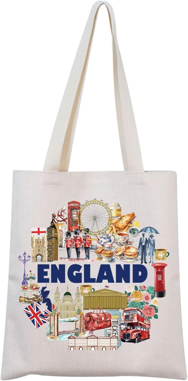 Detalle de England Tote Bag United Kingdom Gift (England Tote) – durable polyester travel bag