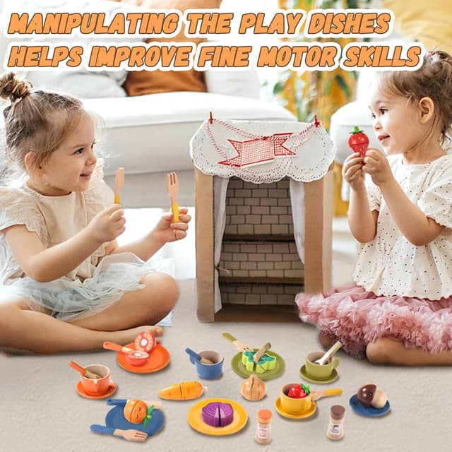 Thumbnail 6 de GAGAKU Wooden Play Food Sets for Kids Kitchen (26-Piece Montessori Wooden Pretend Food Set)