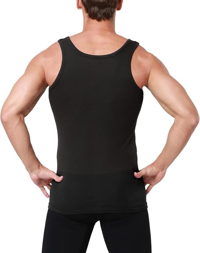Detalle 2 de Unterhemd Herren 3-/5er Pack Tank Top aus Baumwolle – weich & ohne Etikett, schwarz/weiß