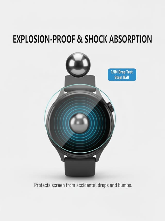 Detalle de iDaPro screen protector for TicWatch Pro 5, 4 pack