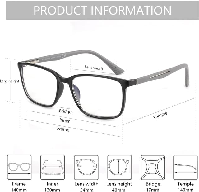 Thumbnail 5 de ZENOTTIC Blue Light Reading Glasses square frame 👓
