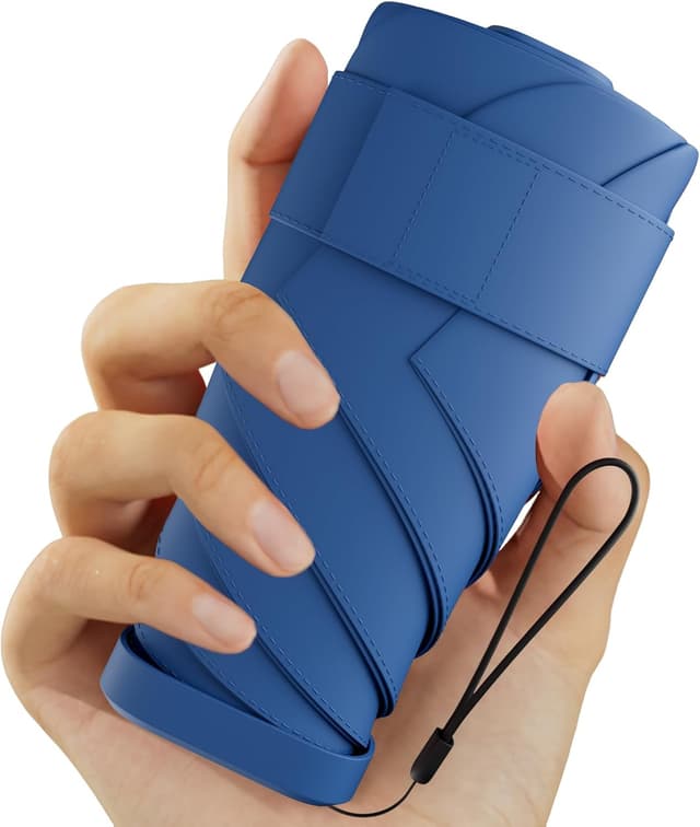 Windproof Mini Travel Folding Umbrella with UPF 50+ Sun & Rain Protection