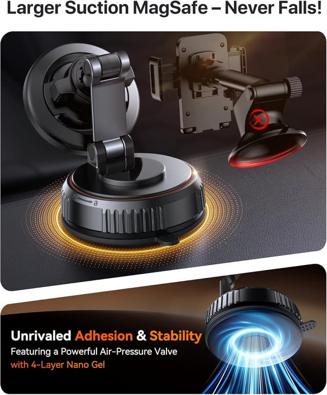 Detalle de Miracase MagSafe Car Mount with 360° Adjustable Magnetic Phone Holder