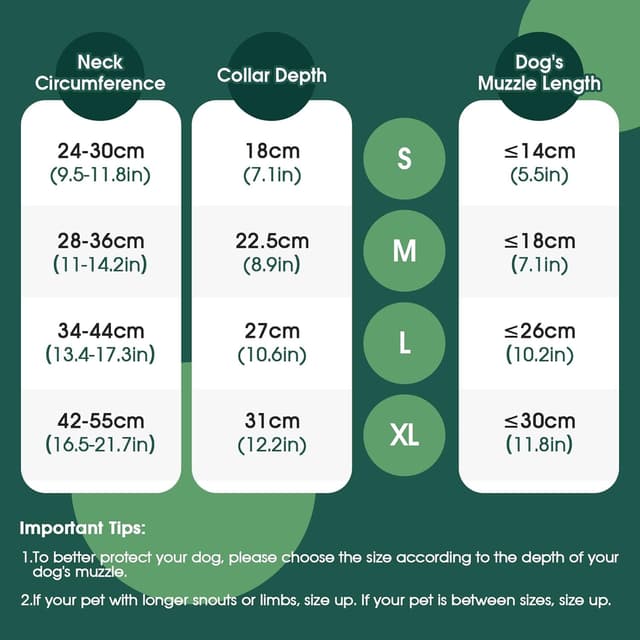 Detalle 2 de Kuoser Dog Cone Collar After Surgery (Breathable Mesh Recovery Elizabeth Collar) – Green, L