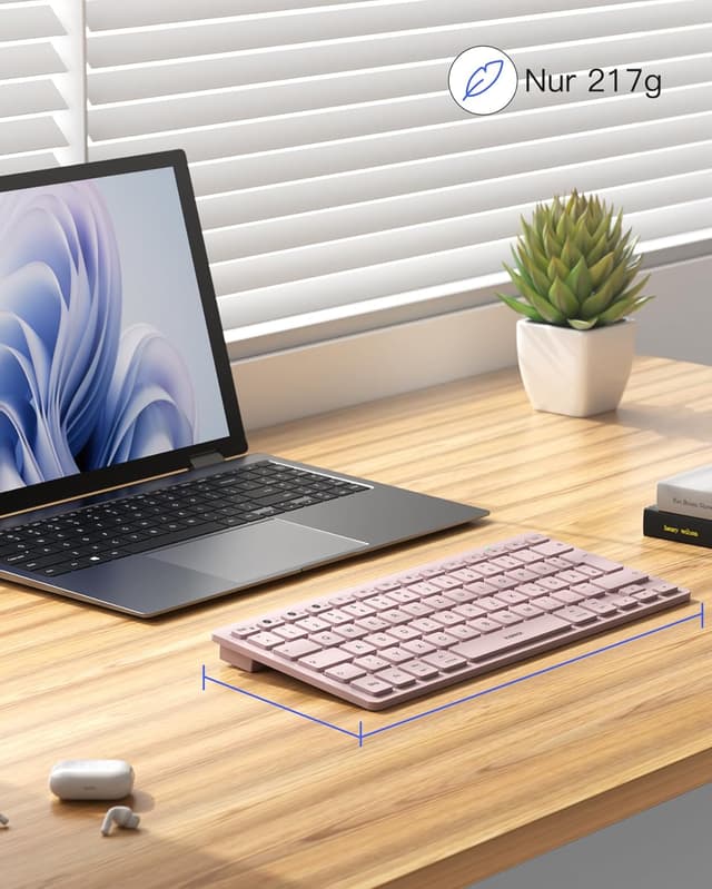 Detalle de Inateck KB01003 Bluetooth-Tastatur für iPad, 3 Geräte